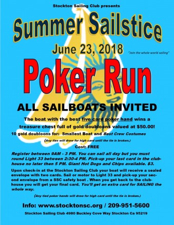 Stockton Sailing Club Sailstice Poker Run