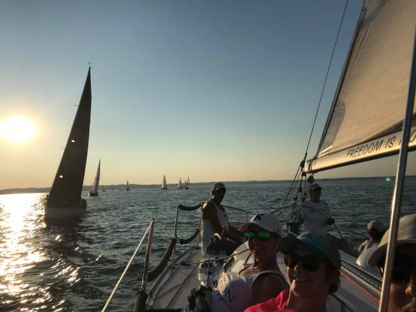 Sailing on Jubilee for Sharps Island Race